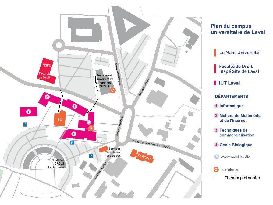 Plan du campus universitaire de Laval
